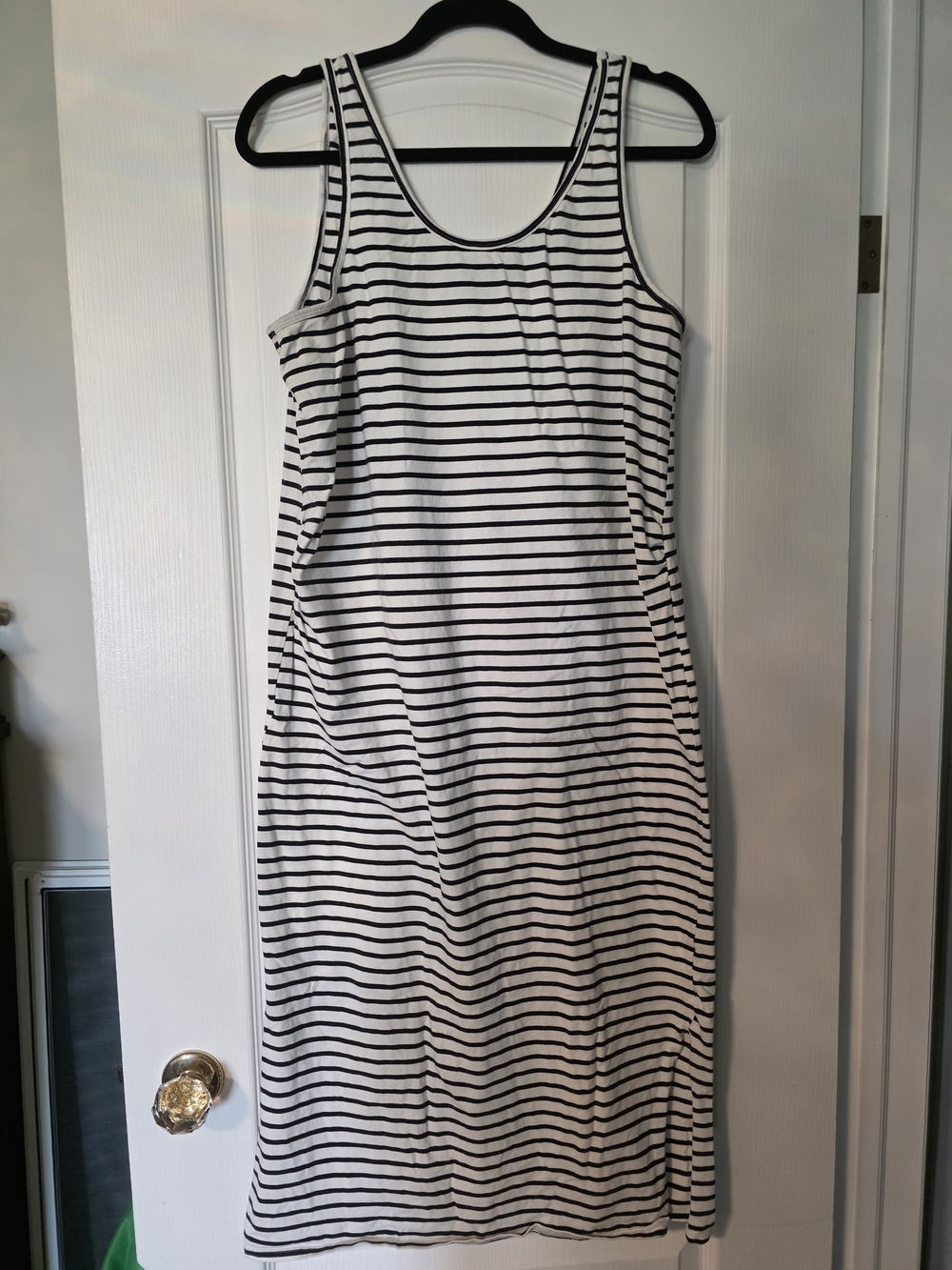 Parasuco Maternity Black & White Striped Tank Midi Dress